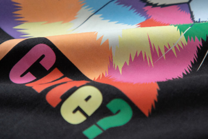 Colorful design transferred onto fabric using DTF direct-to-film printing from Octanbro