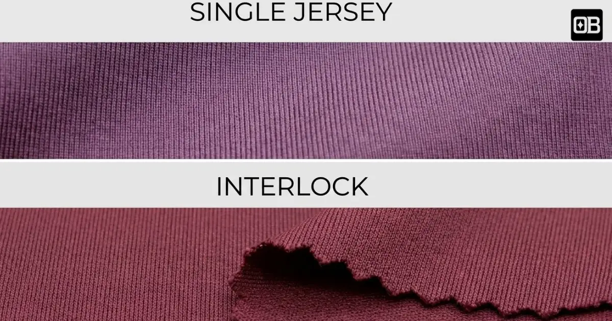 interlock vs jersey tissu comparaison structure textile vêtements